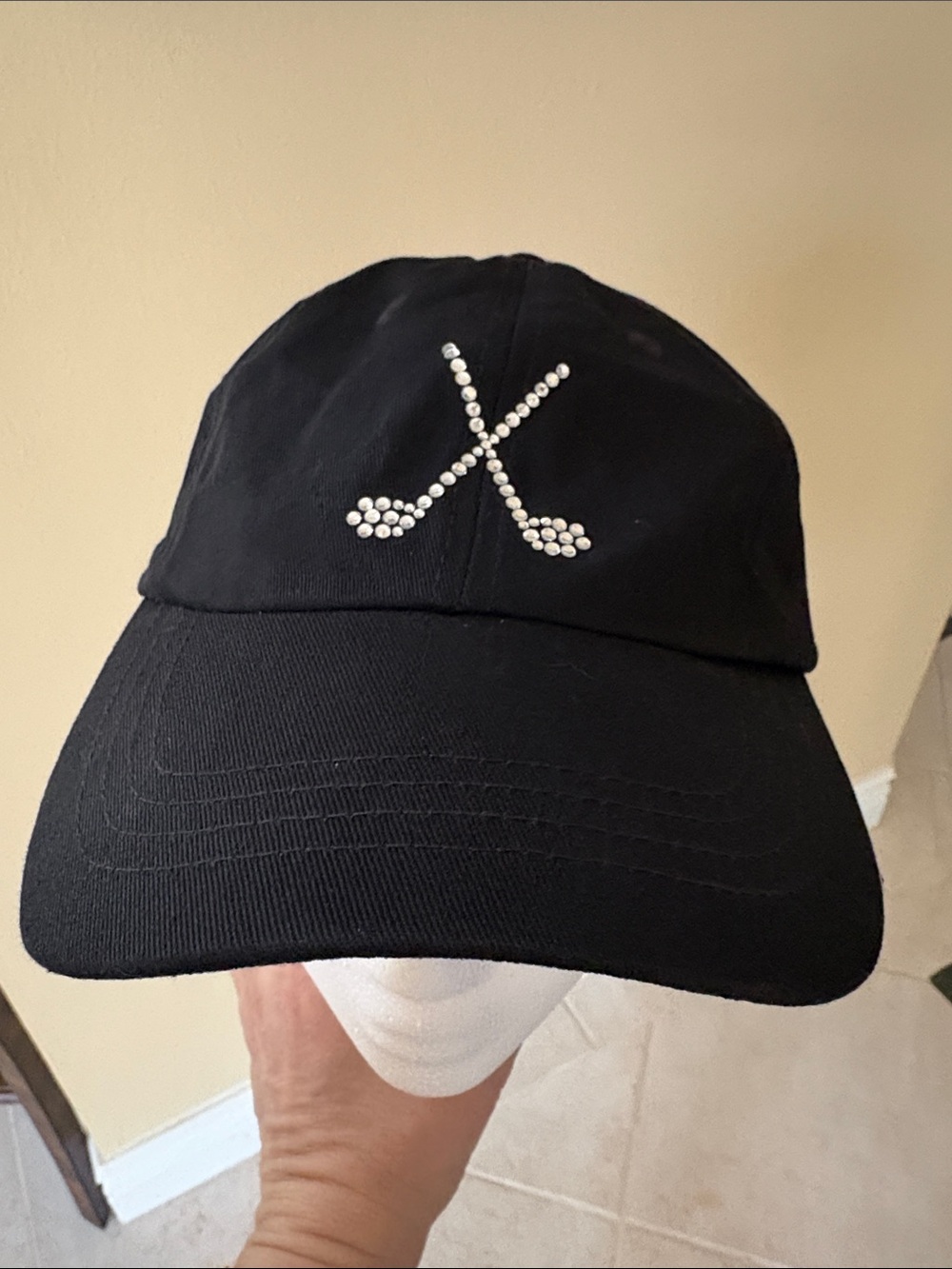 ⛳️Titania Golf Bling Cotton Crystal Golf Clubs Accented Classic baseball cap